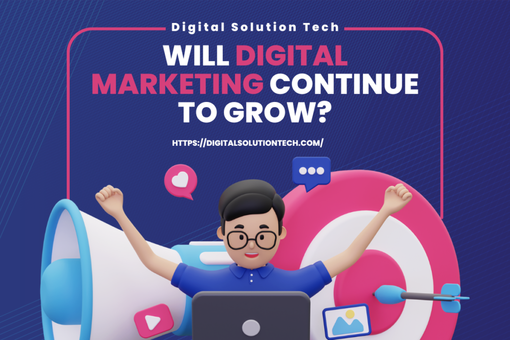 image with text "Will digital marketing continue to grow?